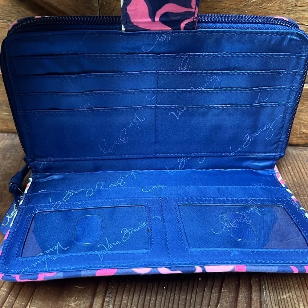 Vera Bradley Pink and Blue Geometric Wallet